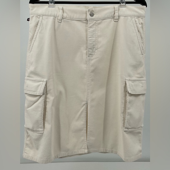 Polo Jeans Co Ralph Lauren Corduroy Cargo Skirt Women’s 12 Ivory Utility - Picture 6 of 9